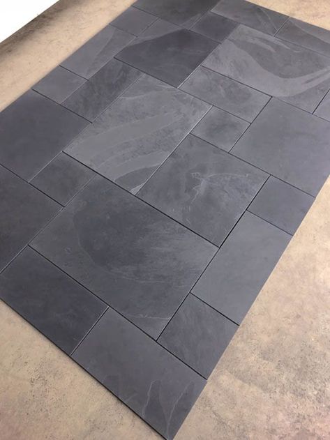 Black Stone Flooring, Slate Shower Tile, Slate Bathroom Floor, Black Tile Bathroom Floor, Slate Bathroom Tile, Black Slate Floor, Grey Slate Tile, Slate Bathroom, Black Slate Tiles