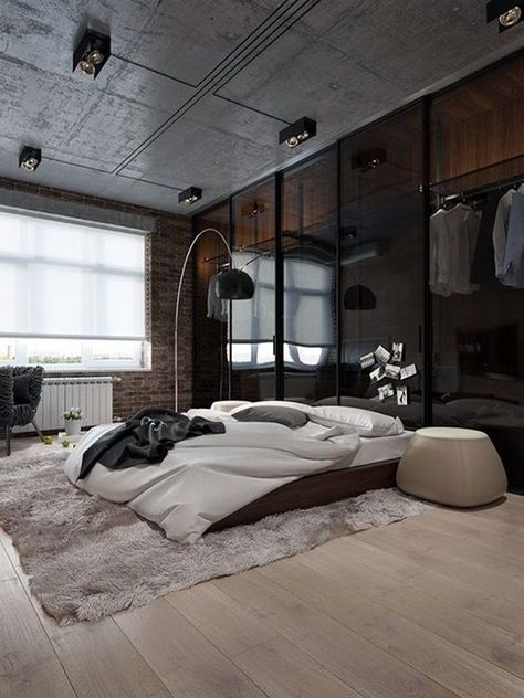 classic-men-bedroom-ideas-and-designs-17 Male Living Space, Mens Bedroom, Interior Design Magazine, Trendy Bedroom, Design Del Prodotto, Closet Space, Home Design Decor, Modern Bed, Design Case