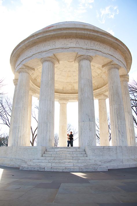 Washington DC World War I Memorial Engagement Pictures Wedding Ceremony Order, Dc Winter, National Mall Washington Dc, Ideas For Wedding Ceremony, Ceremony Order, Washington Dc Photos, Order Of Wedding Ceremony, Dc Engagement Photos, Dc Monuments