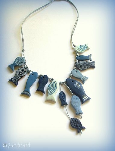 Clay Fish, Fish Necklace, Ceramic Fish, Polymer Jewelry, Polymer Clay Necklace, Fimo Clay, Clay Necklace, Polymer Clay Projects, Polymer Clay Creations