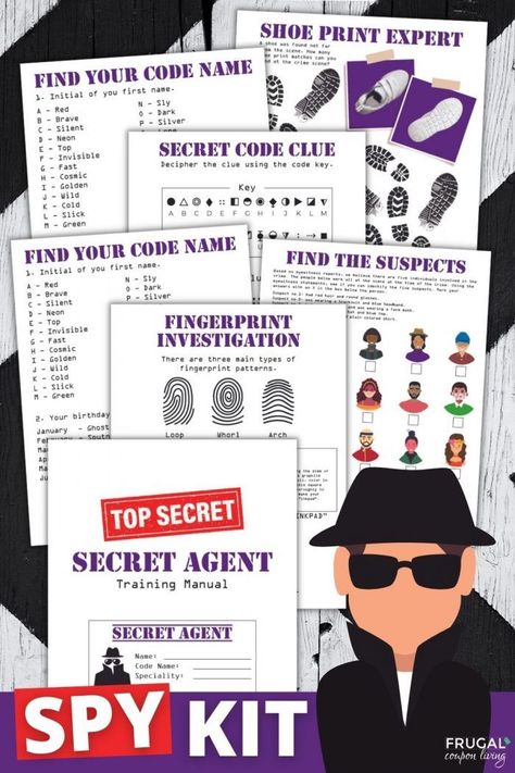 Secret Agent 007, are you? See the spy party games and activities you can use to transform your child's secret agent party into a fun top secret birthday bash. These boy party ideas are great activities for your spy birthday party. Download and print your kit today. #FrugalCouponLiving Secret Agent Activities For Kids, Spy Party Games, Secret Agent Games, Secret Agent Birthday Party, Secret Agent Birthday, Geheimagenten Party, Camp Classroom, Spy Birthday Party, Spy Training