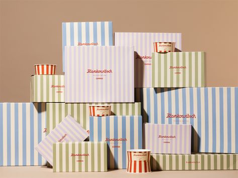 The New Frankowitsch Delicatessen Visual Identity Is Inspired By Old Hat Boxes And The 1930s Hat Boxes, Christmas Packaging, Creative Packaging, Packaging Design Inspiration, Identity Design, Visual Identity, Design Inspo, Packaging Design, Memory Foam