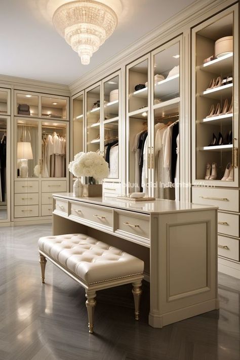 Walk In Wardrobe Ideas Master Bedrooms, A Walk In Closet, Beautiful Bed Designs, Dream Closet Design, Beautiful Closets, Luxury Closets Design, Dream House Rooms, Dressing Room Design, Master Closet