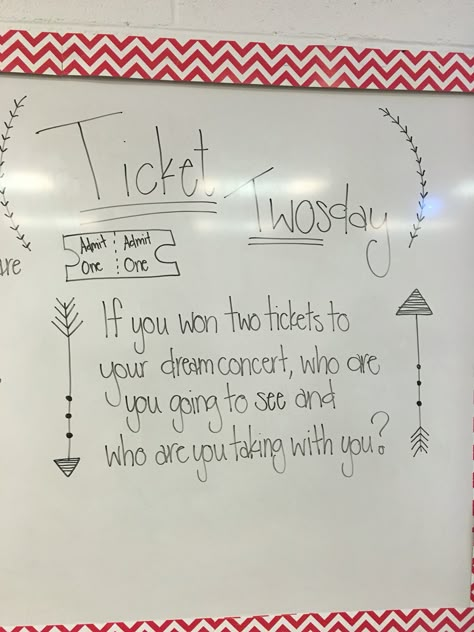 If you won two tickets to your dream concert, who are you going to see and who are you taking with you? Tuesday White Board Prompt, Whiteboard Prompts Tuesday, Tuesday Board Message, Tuesday Whiteboard Ideas, Tuesday Whiteboard Question, Tuesday Writing Prompts, Tuesday Whiteboard Message, Tuesday Board Prompt, White Board Questions