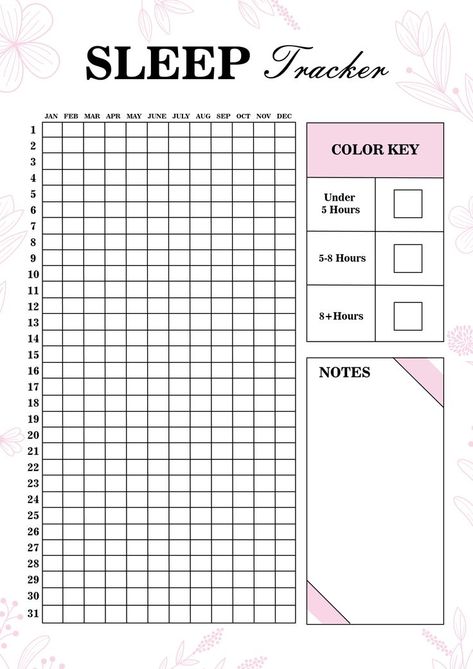 Self Care Tracker Free Printable, Monthly Tracker Printable, 2024 Planner Ideas, Yearly Sleep Tracker, Bujo Sleep Tracker, Sleep Tracker Journal, Journal Tracker Printable, 2024 Tracker, Journaling Tracker