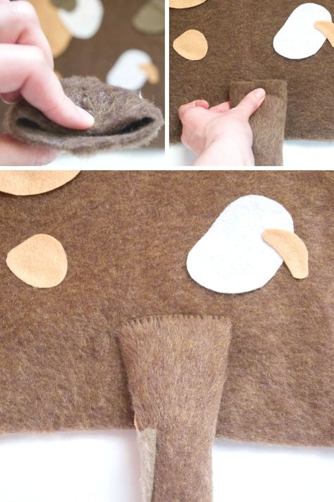 Diy Puppy Tail Costume, Diy Dog Tail For Costume, Puppy Halloween Costume For Kids, Toddler Puppy Costume Diy, Diy Puppy Costume For Kids, Easy Dog Costumes Diy, Diy Dog Costume For Kids, Diy Puppy Costume, Diy Dalmatian Costume