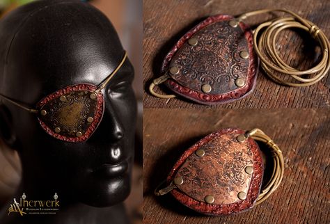 Steampunk EyePatch by Aetherwerk.deviantart.com on @DeviantArt Eyepatch Design, Cool Eyepatch Design, Pretty Eyepatch, Steampunk Eyepatch, Steampunk Eye, Dystopia Rising, Pirate Eye Patches, Viking Armor, Anime Hands