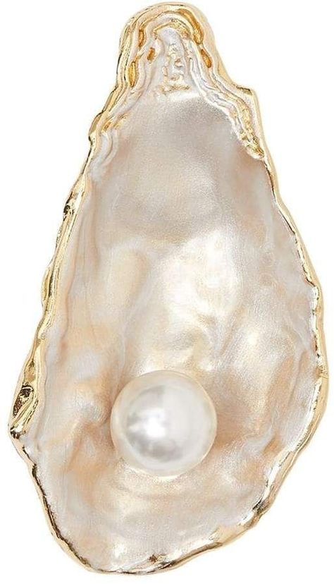 Resin Pearl, Mermaid Aesthetic, Oyster Shell, White Aesthetic, Kitsch, Art Inspo, Sea Shells, Brooches, Art Reference