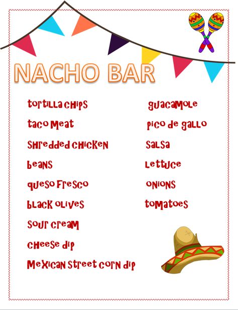 Nacho Bar Checklist, Dinosaur Nacho Bar, Nacho Bar Ideas Birthdays, Nacho Table Display, Nacho Bar Toppings, Nacho Bar Ideas, Sandlot Party, Bar Themes, Para Appreciation