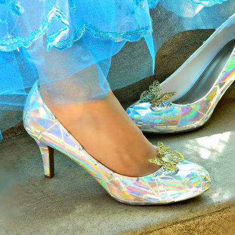 Mark Montano: Cinderella's Glass Slippers DIY Slippers Diy, Shoe Refashion, Cinderella Slipper, Butterfly Shoes, Diy Slippers, Cinderella Costume, Diy Shoe, Glass Slippers, Cinderella Shoes