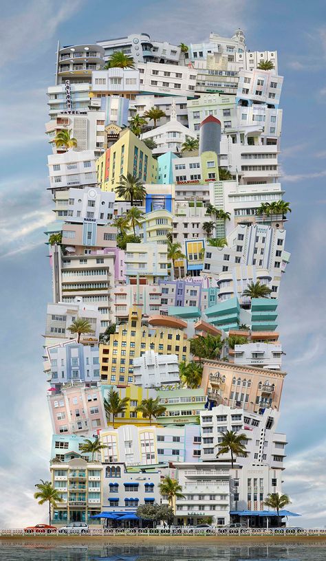 through his series of 'babels', jean-françois rauzier invites viewers into an imaginary architectural universe filled with cultural references and motifs. Elephant Collage, Design Perspective, Architecture Collage, Montage Photo, Hans Christian, Collage Artists, Commercial Photographer, Architectural Inspiration, French Artists