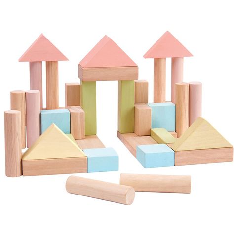 Check out the sustainable features of the PlanToys Pastel Wooden Building Blocks - 40pc from PlanToys. Shop eco-friendly toys on EarthHero.com! Creative Thinking Skills, Wooden Building Blocks, Sustainable Toys, Plan Toys, Sustainable Gifts, Montessori Toys, Wooden Blocks, Creative Kids, Wood Blocks