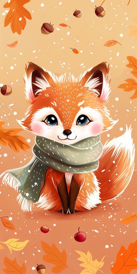 Kawaii phone wallpapers infuse your device with playful charm, showcasing adorable characters, pastel tones, and delightful patterns. Cute Wallpaper Animals, Fox Fall Wallpaper, Autumn Fox Wallpaper, Fox Drawing Wallpaper, Bee Illustration Cute, Fall Fox Wallpaper, Kawaii Autumn Wallpaper, Iphone 8 Plus Wallpaper, Cute Fox Wallpaper