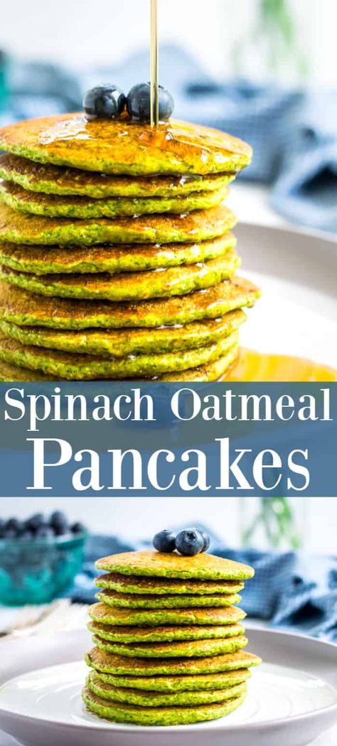 Spinach Oatmeal, Gluten Free Oatmeal Pancakes, Wife Recipes, Oatmeal Pancake, Gluten Free Brunch Recipes, Oatmeal Pancakes Healthy, Oatmeal Pancakes Recipe, Spinach Pancakes, Blender Pancakes