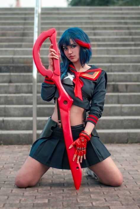 Ryuko Matoi from Kill la Kill  cosplay by facebook.com.AdhayraCosplay  photo by Cristian Rey    #Ryukomatoi #killlakill #cosplaygirl #costume #cosplayclass Ryuko Cosplay, Kill La Kill Cosplay, Cosplay For Women, Ryuko Matoi, Kill La Kill, Amazing Cosplay, Photography Poses, Photography