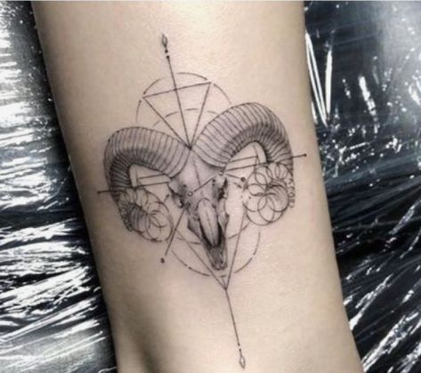 Aries Symbol Tattoos, Aries Tattoos, Aries Symbol, New Tattoo Designs, Aries Tattoo, Symbol Tattoo, Geometric Tattoo Design, The Ram, Symbol Tattoos