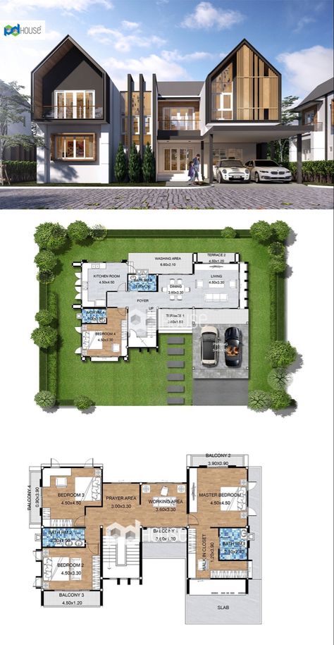 House Layouts Modern, Two Story House, House Floor Design, Sims 4 House Design, Casas The Sims 4, Architectural Design House Plans, Home Design Floor Plans, Sims House Plans, House Construction Plan