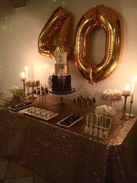 Woman Birthday Table Decor, 48 Birthday Party Ideas Women, Women Birthday Backdrop Ideas, 40th Dessert Table Ideas, Cake Table Ideas Birthday Women, 40th Glam Birthday Party, 51st Birthday Ideas Women Party, 40th Birthday Ideas For Women Table Decor, 40ty Birthday Party Ideas