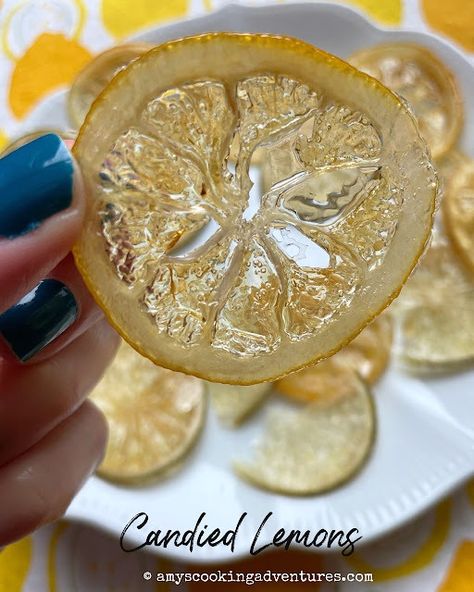 Candied Lemon & Lime Slices Candied Lemon Slices, Candied Orange Slices, Living Better, Candied Lemons, Dried Lemon, Dessert Aux Fruits, Candied Fruit, Lemon Desserts, Lemon Slice