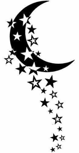 Moon Star Tattoo, Crescent Moon Tattoo, Star Tattoo Designs, Idee Cricut, Moon Tattoo Designs, Diy Cricut, Cricut Craft Room, Star Tattoos, Silhouette Art