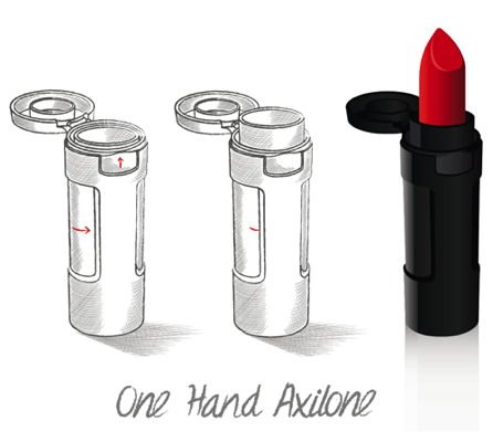 Premium Beauty News - Axilone: A “One Hand” lipstick mechanism based on simplicity and low production costs Lipstick Sketch, Beauty Products Mockup, Primary Packaging, Makeover Lipstick, Lipstick Packaging, Unique Lipstick, Lipstick Container, Gucci Products, Product Sketches