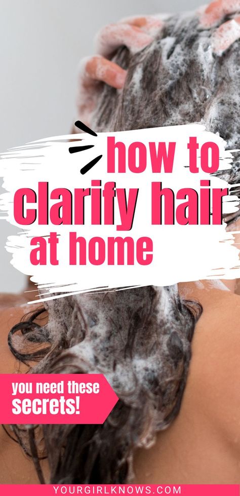 Don't waste your time or money on overpriced clarifying shampoos. You can clarify hair at home using just a few simple ingredients that you probably have in your kitchen already! Follow these three easy steps, and you'll be able to remove any product buildup or residue from your hair without damaging it. Clarifying Shampoo Diy, Young Living Hair, Natural Clarifying Shampoo, Best Clarifying Shampoo, Hair Buildup, Drugstore Shampoo, Clarify Hair, Natural Hair Shampoo, Getting Rid Of Dandruff