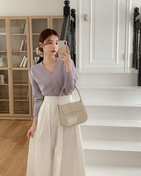 Korean Spring Outfits, 2024 Ootd, Muslim Girl Outfits, Dress References, Floral Skirt Outfits, Pastel Outfits, Korean Style Outfits, Casual Formal Dresses, Pastel Outfit