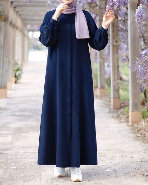 New Abaya Designs Simple, Simple Borka Design, Blue Abaya Designs, Abaya Dress Design, Simple Dress Hijab, New Abaya Design, Burqa Design, Simple Abaya Designs, Latest Abaya Designs