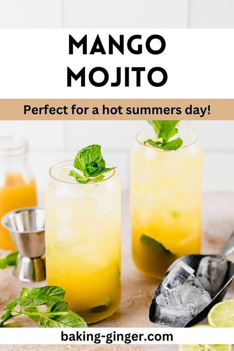 Mango Mojito Recipe, Ginger Mojito, Mojito Ingredients, Classic Mojito, Mango Mojito, Best Alcohol, Mojito Cocktail, Mojito Recipe, Light Rum