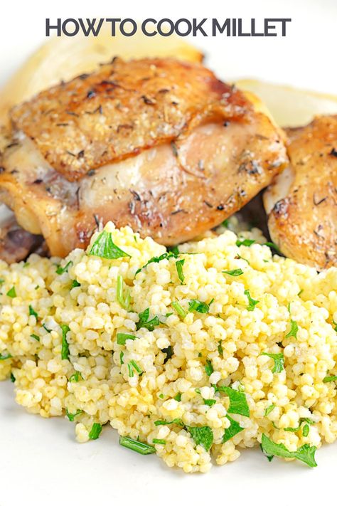 How To Cook Millet, Millet Recipes, Lemon Garlic Chicken, Easy Comfort Food, Grain Foods, Best Side Dishes, Millet, Side Dishes Easy, Main Dish Recipes