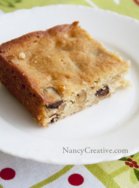 Egg Nog Blondies II @ NancyCreative.com Vegetable Barley Soup, Zucchini Fritters Recipe, Roasted Garlic Mashed Potatoes, Fritters Recipe, Eggnog Recipe, Zucchini Fritters, Egg Nog, Barley Soup, Garlic Mashed Potatoes