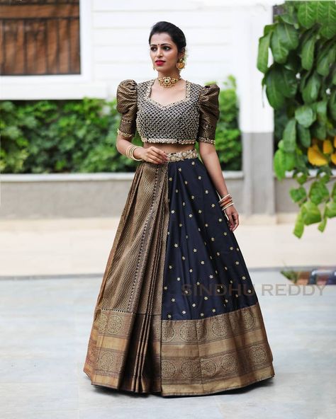 dress from saree, reuse saree, outfits from saree Lehnga Made From Saree, Lehengas From Old Sarees, Saree Into Lehenga Designs, Lehanga Designs From Old Saree, Lengha From Saree, Dress Design From Saree, Ghagra From Old Saree, Dress With Saree, Langa Blouse Designs For Women