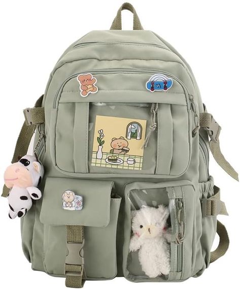 Cute Kawaii backpack Backpack With Pins, Aesthetic Backpack, Kawaii Backpack, Student Bag, Kawaii Accessories, Cute Backpacks, Student Backpacks, Yurt, Small Backpack