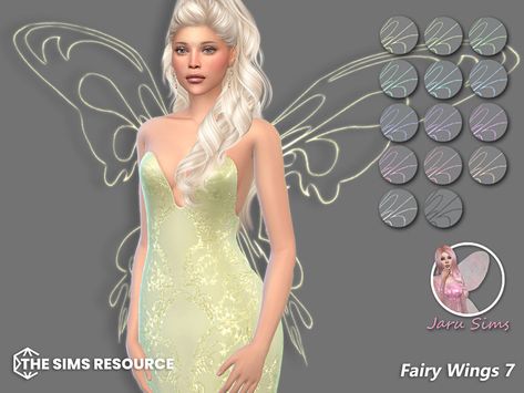 Rosé Bangs, Pretty Wings, Flower Tiara, Golden Wings, Cat Ears Headband, Sims 1, Sims 4 Cc Finds, Ts4 Cc, Fairy Costume