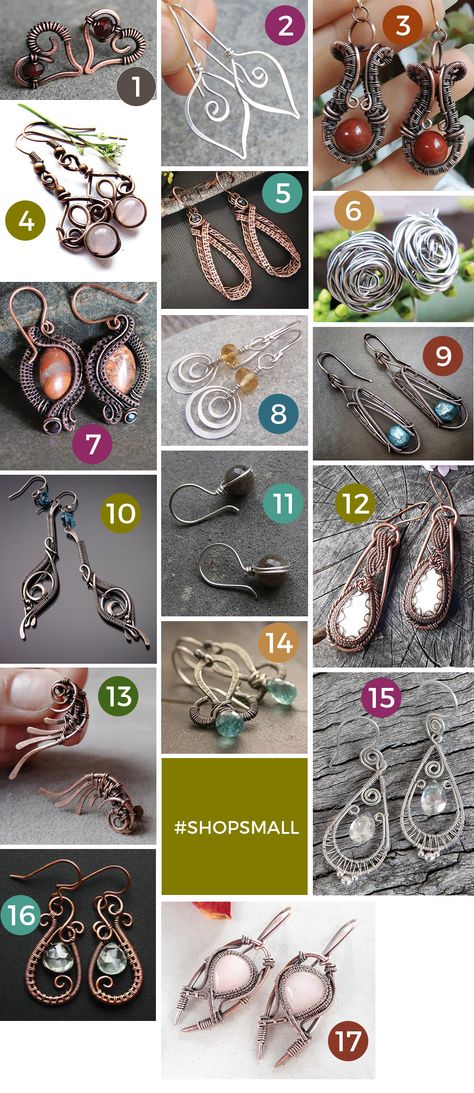 Wire-Wrapping Tutorials: 17 DIY Wire-Wrapped Earrings | Studio 73 Designs Jewelry Tutorials Free, Seed Bead Tutorials, Wire Jewelry Patterns, Diy Jewelry Making Tutorials, Diy Wire Earrings, Wire Wrapped Stone Jewelry, Wire Jewelery, Wire Wrapping Tutorial, Wire Wrap Jewelry Designs