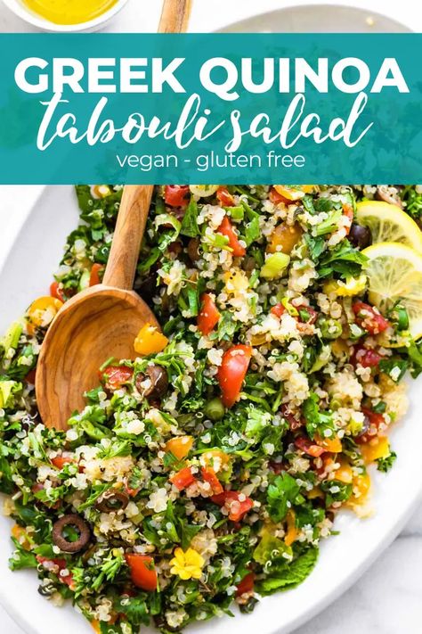 Tabouli Salad Quinoa, Tabouli Salad Recipe, Tabouli Recipe, Greek Quinoa, Tabouli Salad, Mediterranean Quinoa, Quinoa Tabbouleh, Healty Dinner, Mediterranean Quinoa Salad