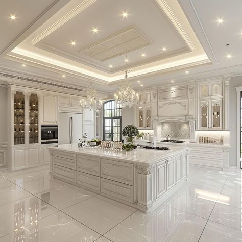 Mansion Kitchen, Modern Luxury Kitchen, Elegant Kitchen Design, Classic Kitchen Design, Fancy Kitchens, Instagram Kitchen, Dream Kitchens Design, Luxury House Interior Design, Mansion Interior