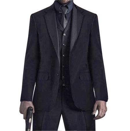 SKU#SUIT_AM_M_231 Keanu Reeves John Wick Mens Black 3 Piece Notch Lapel Single Breasted Suit John Wick Suit, Black Suit Black Shirt, Mens Formal Fashion, Maroon Suit, Tuxedo Colors, Keanu Reeves John Wick, Mens Suit Vest, Formal Mens Fashion, Shirt Tie