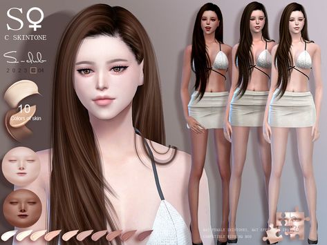 Sims 4 Alpha Cc Female Skin, Sims Skintone Cc, Sims 4 Cc Skin Asian, Skintone Sims 4 Cc, Sims 4 Female Skin Cc, Sim4 Makeup, Sims 4 Asian Skin, Mod The Sims 4 Skin, Cc The Sims 4 Skin