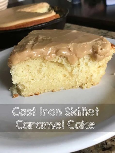 Cast Iron Skillet Recipes Dinner, Small Cast Iron Skillet, Skillet Desserts, Cast Iron Skillet Cooking, Caramel Cake Recipe, Skillet Cake, Cooking Substitutions, Iron Skillet Recipes, Skillet Recipes