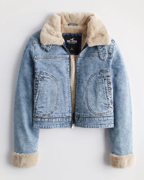 Discover great products at the best prices at Dealmoon. Crop Faux Fur-Lined Denim Biker Jacket. Price:$59.97 Fur Lined Denim Jacket, Denim Biker Jacket, Hooded Jean Jackets, Denim Jacket With Fur, Hollister Jackets, Womens Biker Jacket, Lined Denim Jacket, Cozy Jacket, Distressed Jean Jacket