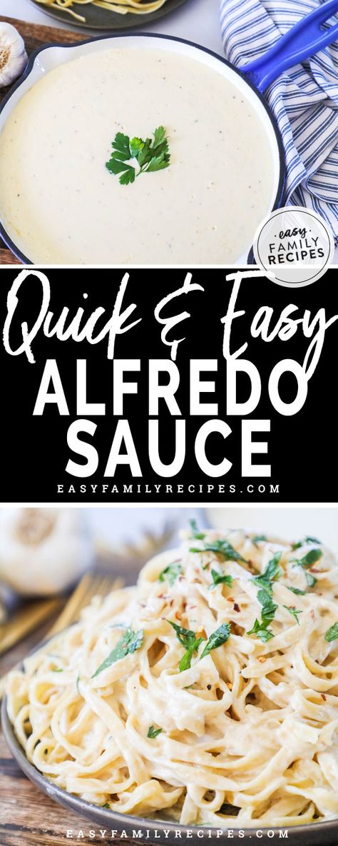 THE BEST and EASIEST Homemade Alfredo Sauce! This uses cream cheese to cut the time but keeps all the delicious flavor. This alfredo sauce is gluten free, low carb, and perfect for keto dinners. #keto #glutenfree #lowcarb #lchf Gluten Free Alfredo Sauce, Alfredo Sauce With Milk, Fetuccini Alfredo, Easy Homemade Alfredo, Easy Alfredo Sauce, Alfredo Sauce Easy, Easy Alfredo, Keto Alfredo Sauce, Make Alfredo Sauce