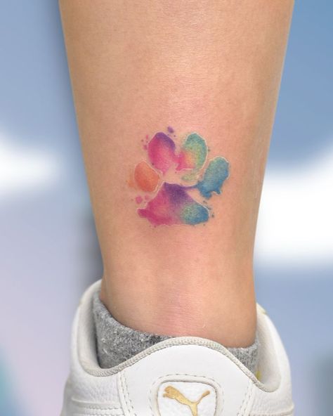 Tatoo Dog, Bridge Tattoo, Watercolour Tattoos, Dog Memorial Tattoos, Pawprint Tattoo, Dog Paw Tattoo, Tattoo Dog, Worlds Best Tattoos, Dog Watercolor