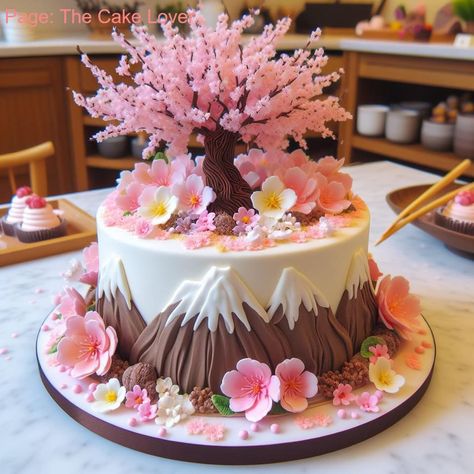 Spectacular Cakes, Cherry Blossom Cake, Blossom Cake, Roblox Cake, Fabulous Cakes, Creative Cake Decorating, Beautiful Birthday Cakes, Beautiful Birthday, Creative Cakes