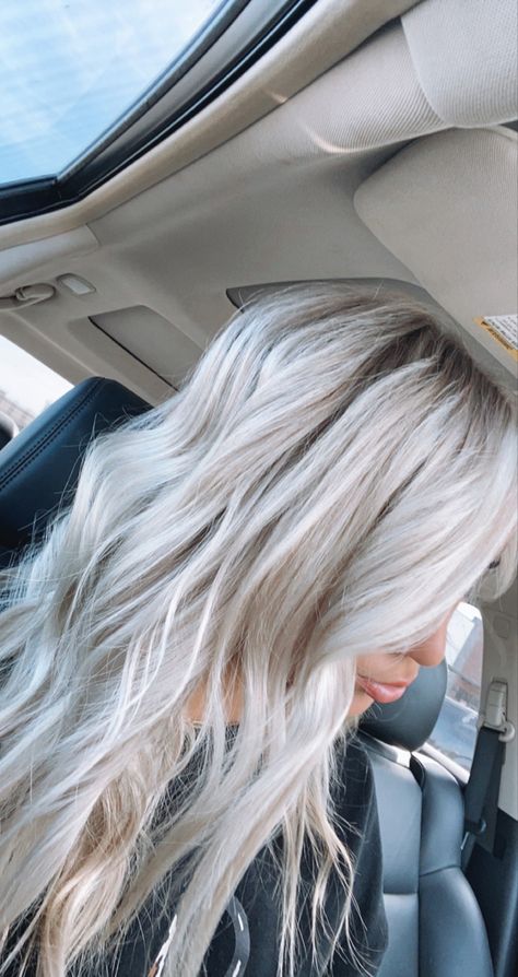 Balyage Long Hair, Ice Blonde Hair, Bright Blonde Hair, Hair With Lowlights, Summer Blonde Hair, Hair Projects, Icy Blonde Hair, White Hair Color, Fall Blonde