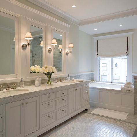 Bathroom Vanity Design Ideas, Vanity Design Ideas, Modern Small Bathroom, White Marble Bathrooms, Recessed Panel Cabinets, Bathroom Vanity Designs, Marble Kitchen, Vanity Design, Double Vanity Bathroom