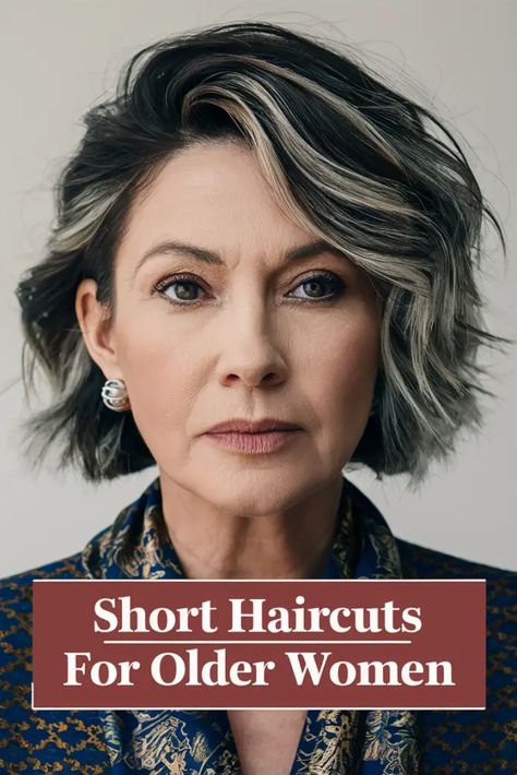 Discover 43 stylish short haircuts for older women, perfect for fine flat hair, thick hair, and round faces. From pixie cuts to bobs, these fresh ideas for 2024 will keep you looking chic and modern. Get hair care tips, styling ideas with bangs, and more to suit your look! Haircuts For Fine Flat Hair, Haircuts For Round Chubby Faces, Haircuts Older Women, Hairstyle For Oval Face, Round Haircut, Oval Face Men, Short Haircuts For Older Women, Fine Flat Hair, Fine Hair Styles For Women