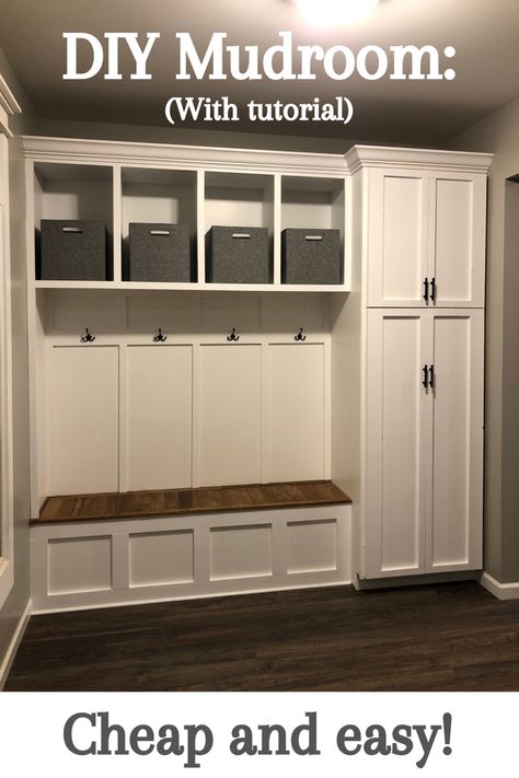 Mudroom Furniture Ideas, Wainscoting Ideas Mudroom, Home Lockers Ideas, Mudroom Bench Ideas With Storage, Mudroom Built In Plans, Mudroom Ideas Entryway With Cabinets, Laundry Room And Mudroom Design, Mudroom Storage With Bench, Diy Entry Mudroom