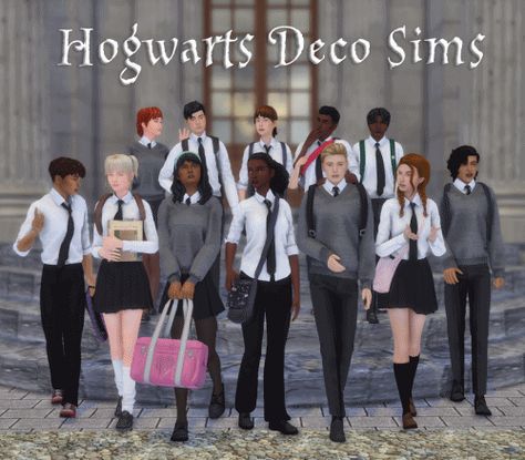 TS4 Poses on Tumblr Deco Sims, Private School Uniforms, Hogwarts Uniform, Ts4 Poses, Sims 4 Expansions, Sims Games, Sims 4 Dresses, Sims Hair, Sims 4 Mods Clothes