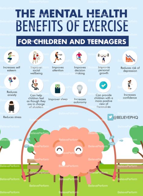 Mental Benefits Of Exercise, Exercise And Mental Health, Health Images, Benefits Of Exercise, Improve Mental Health, Mental And Emotional Health, Kids Health, Health Facts, Brain Health